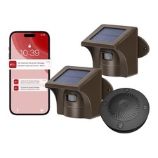 eMACROS Pro 3 Solar Driveway Alarm w/ Phone App - 1/2 Mile Long Range Wireless