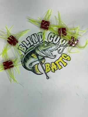 Fuzzy Murder dice with Chartreuse wigglers 5 pack rack1