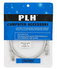 CAT6 Ethernet Patch Cord RJ45 LAN Network Cable White 2 Pack 1-Meter 3FT