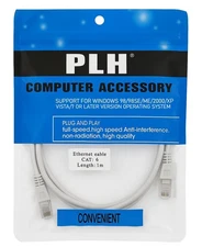 CAT6 Ethernet Patch Cord RJ45 LAN Network Cable White 2 Pack 1-Meter 3FT