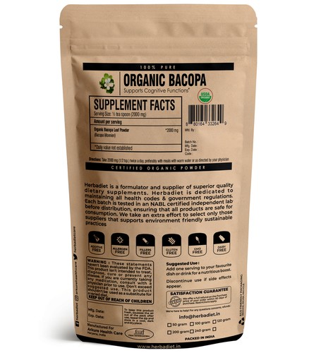 Organic Bacopa Monnieri Brahmi Powder Boost Memory Focus Enhancer Stress Relief - Picture 2 of 3