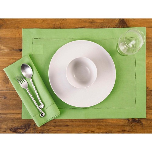 Solino Home Cotton Linen Hemstitch Dinner Napkins 20" for Summer Dining Set of 4 - Picture 29 of 99