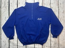 VTG Pepsi Cola Embroidered Spell Out Men's Blue Fleece 1/4 Zip Sweatshirt - OSFA