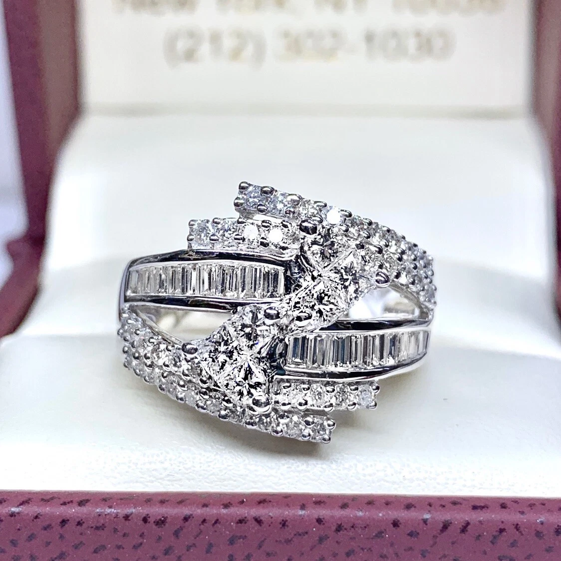 1.52 CT DIAMOND BAND ROUND BAGUETTE AND PRINCESS CUT DIAMONDS IN