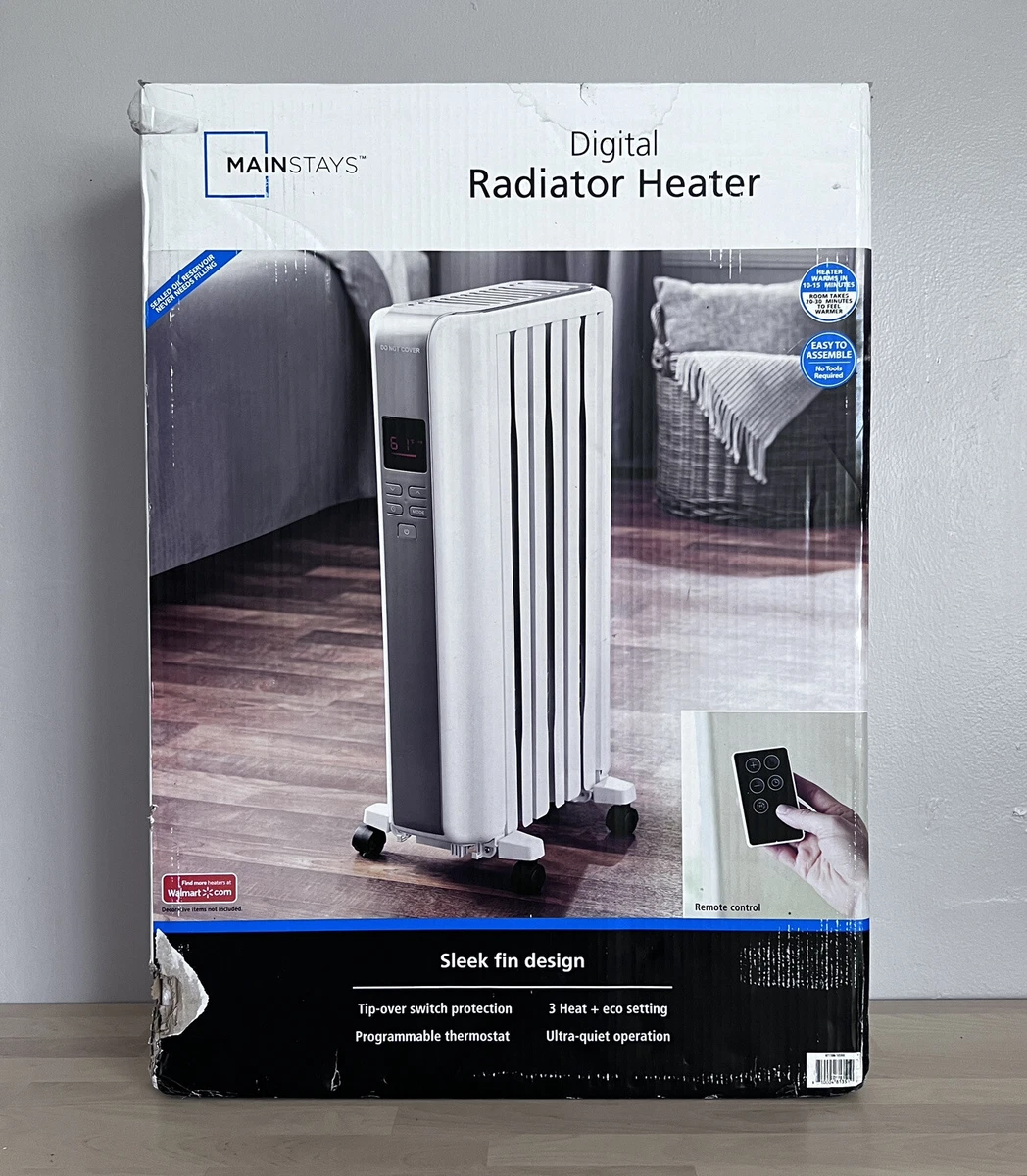 2kW Oil Filled Radiator Heater With Timer Fins, 59 OFF
