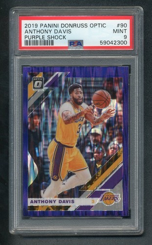 2019 Donruss Optic ANTHONY DAVIS Purple Shock Prizm Holo PSA 9 MINT!!