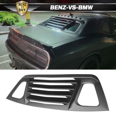 Fits 08-23 Dodge Challenger Rear Window Louver Sun Shade Cover Unpainted ABS