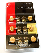 Sintonizadores de guitarra Grover Nickel/Ámbar Sta-Tite 18:1 con cabezal ranurado H97-18NAA
