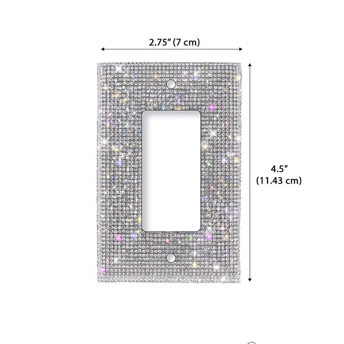 Cubierta de placa de pared interruptor basculante de salida de palanca dúplex brillante diamantes de imitación de 1 2 3 velocidades - Imagen 21 de 37