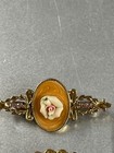 Brooches Pins Roses Various Shapes Rose Theme Vintage Lot  Enamel Metal Cameo — photo 6