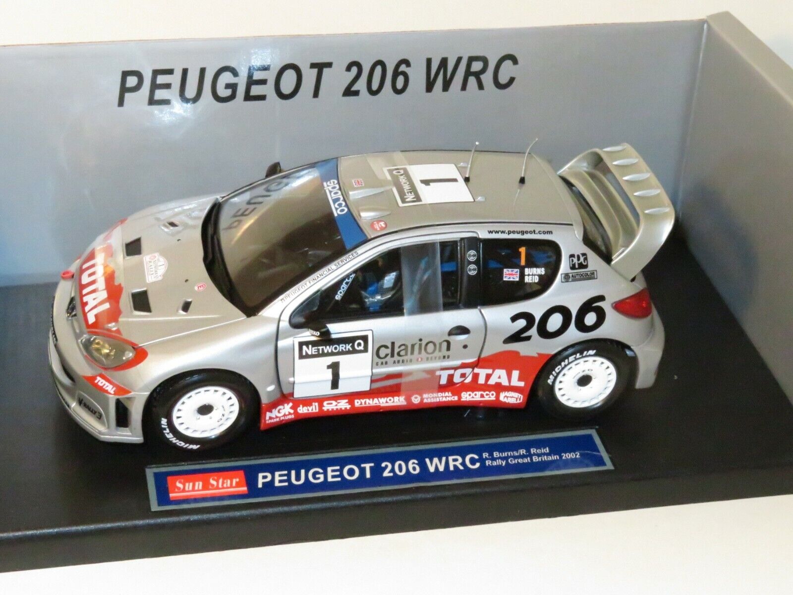 RMIT25 1/43 IXO Rallye Monte Carlo PEUGEOT 206 WRC 2002 BURNS/REID  #1