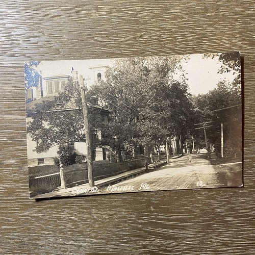 RPPC Machias Maine Court Street 1924 Real Photo Postcard eBay