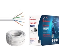 1000ft CAT6 Riser Ethernet Cable 23AWG 10Gbps UTP Solid Bare Copper Wire White