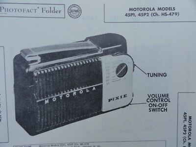 Original Sams Photofact Manual MOTOROLA 45PI, 45P2 (CH. HS-479) (308)