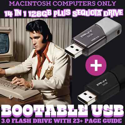 14 In 1 Mac OS Bootable USB Flash Drive 128GB With Sequoia Drive