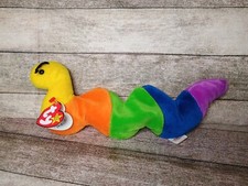 TY Beanie Baby Inch the Inchworm Toy Retired RARE With Errors PVC PELLETS 1995