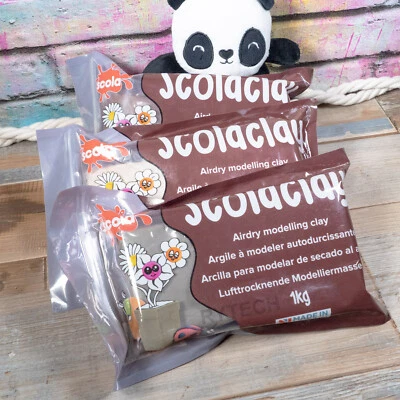 Scola 1kg Air Drying Modelling Clay Self Hardening Reinforced Fibres Art Craft