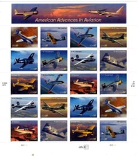 US Stamp Scott #3916-25, 37c, Advances in Aviation, Sheet of 20, MNH, SCV$16.00