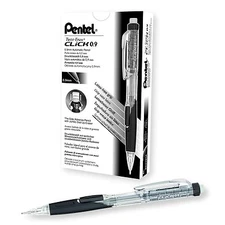 PD279TA Pentel Twist-Erase Click Mechanical Pencil, 0.9mm, Black, Pack of 12