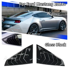 For Ford Mustang 2024+ GT-Style Rear Window Duct Louver Vent Covers Gloss Black