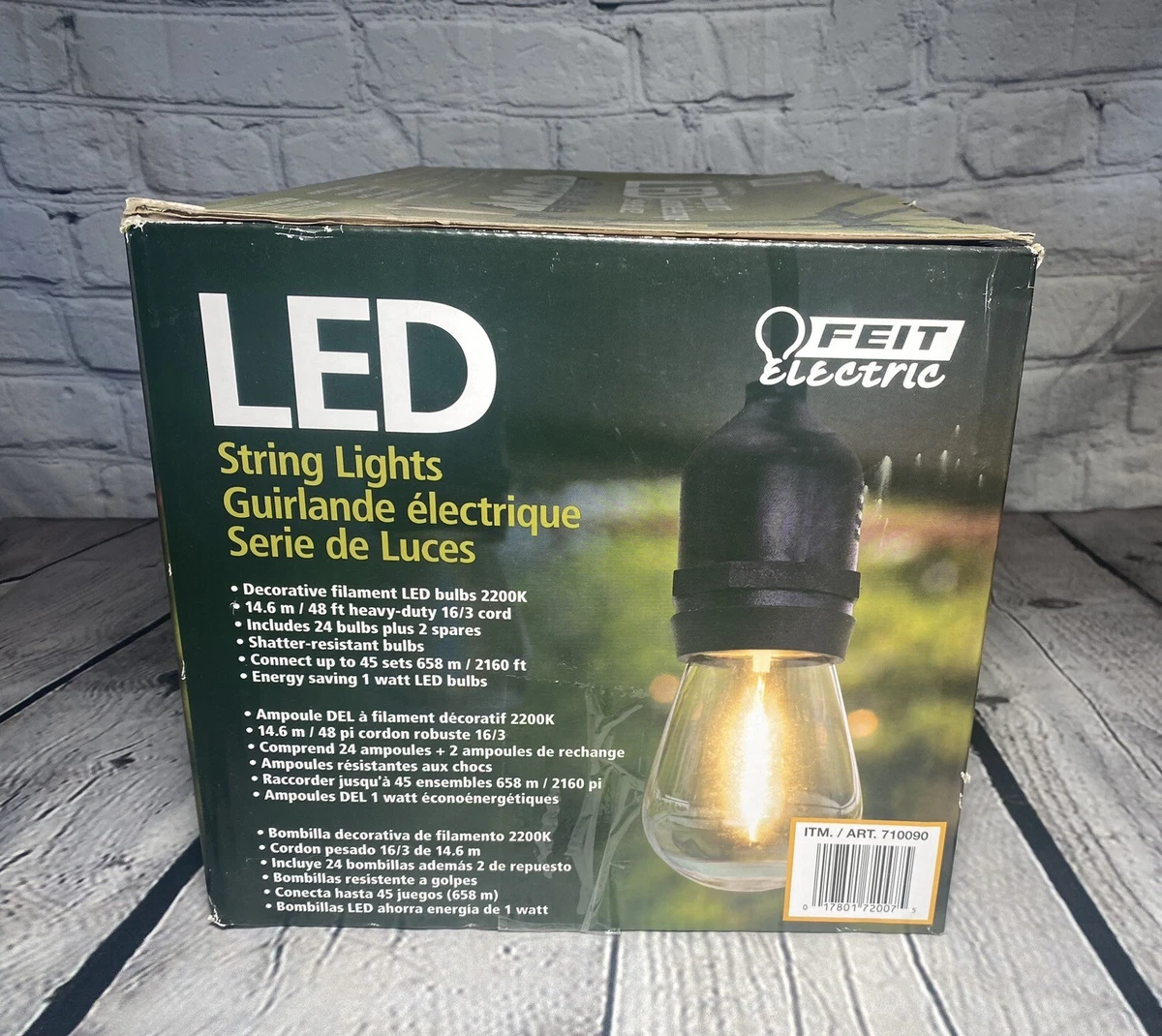 Feit Electric 48 LED Filament String Light Set BLACK 696596383940