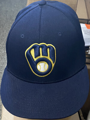 Milwaukee Brewers Team MLB OC Sports Cap Navy Blue  Glove  Logo Adjustable Cap