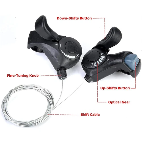 2 STCK. 3x7 21 Gang MTB Mountain Road Fahrrad Schaltuhr Fahrrad Daumengang Schaltset USA - Bild 8 von 12