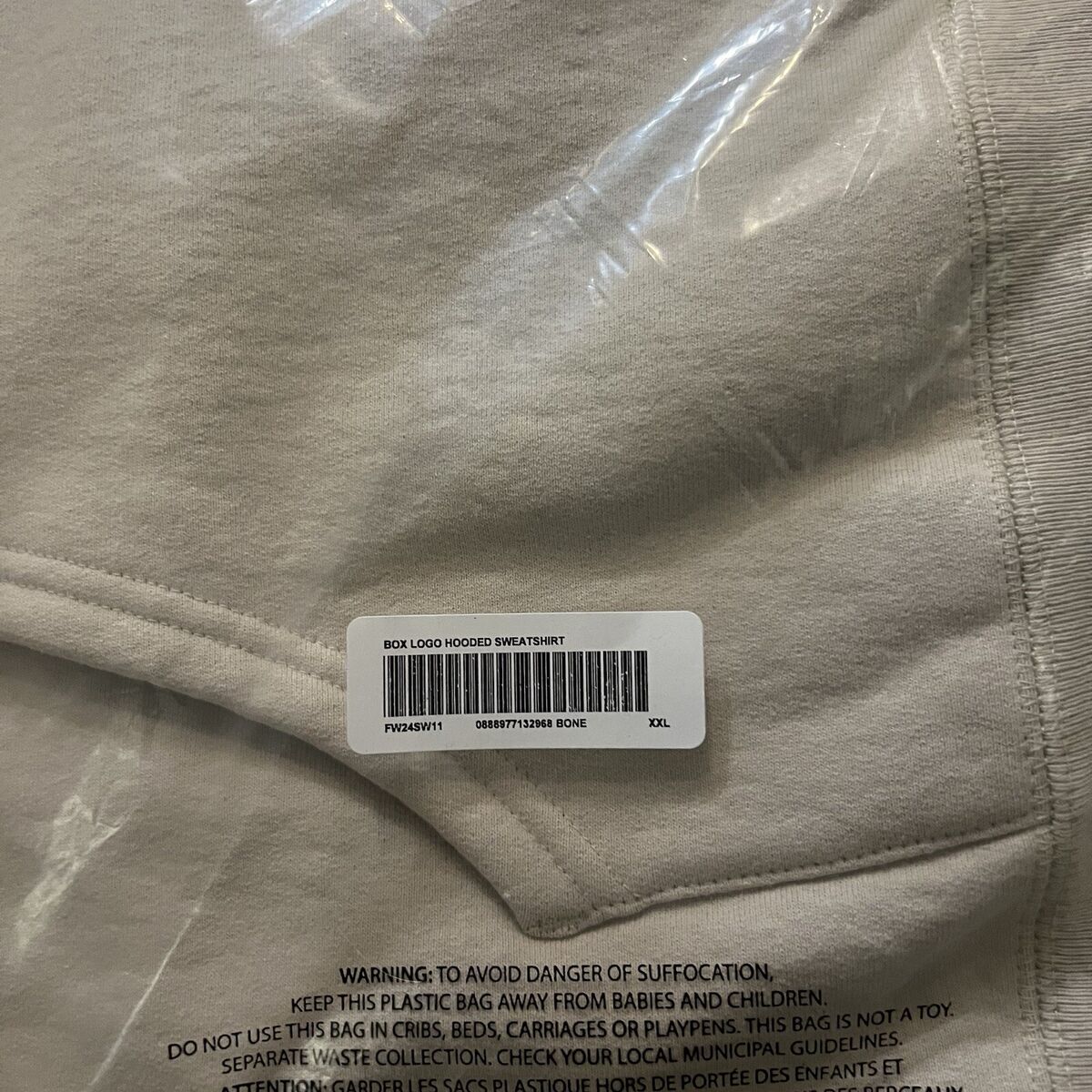 In-Hand Supreme Box Logo Hooded Sweatshirt FW24 Stone bone In-Hand Supreme Box Logo Hooded Sweatshirt FW24 Stone bone