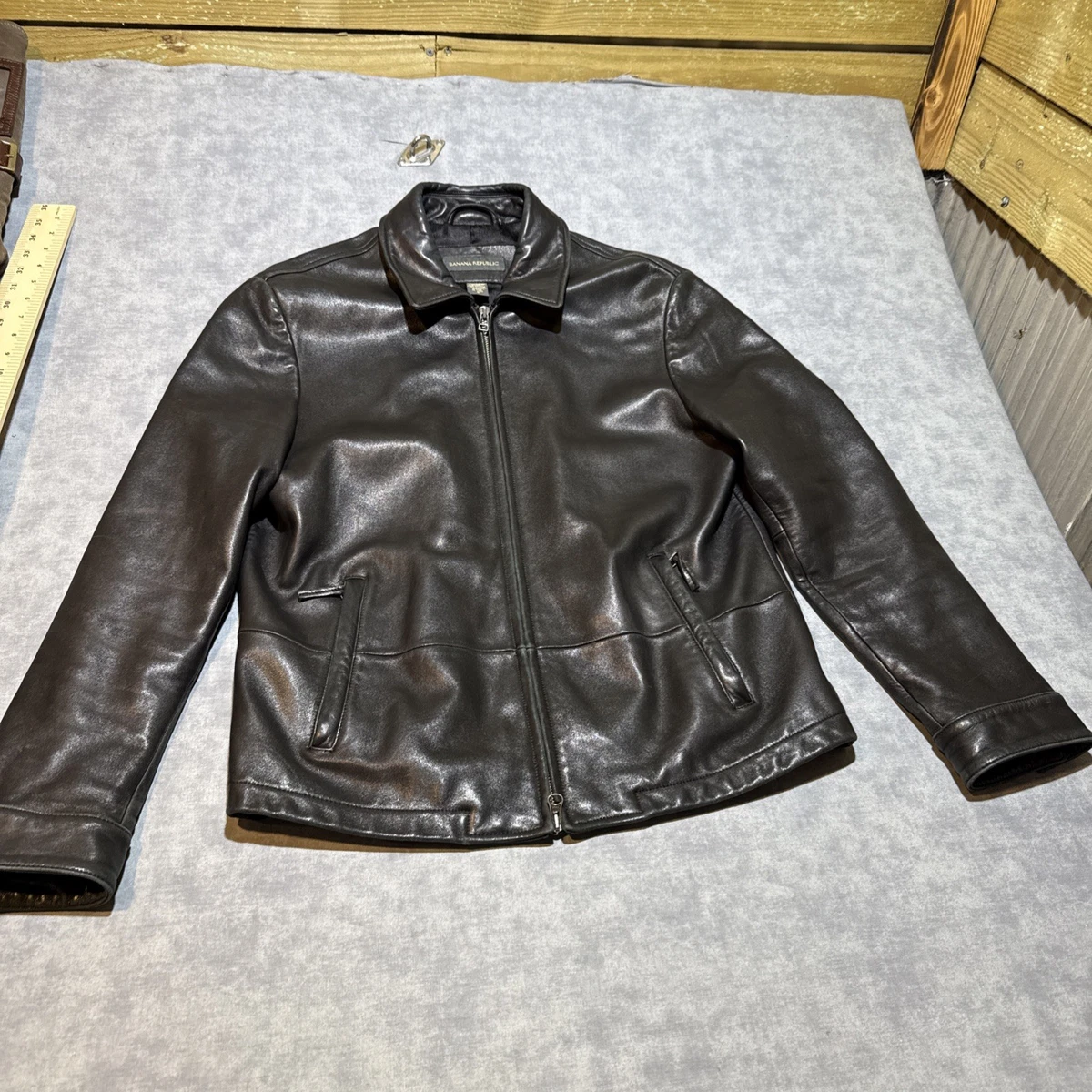 banana republic leather bomber jacket products for sale | eBay