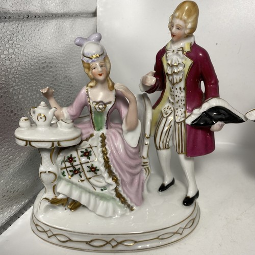 Courting Couple Figurines Tea Party Decor Vintage Mirrored Pair BB16 - Picture 2 of 24