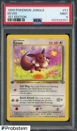 1999 Pokemon Jungle 1st Edition #51 Eevee PSA 9 MINT