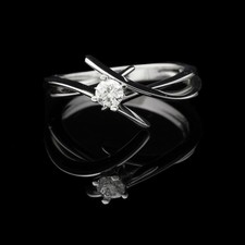 GIORGIO VISCONTI SOLITARIO ORO BIANCO 18KT BRILLANTE 0.21CT NATURALE CERTIFICATO