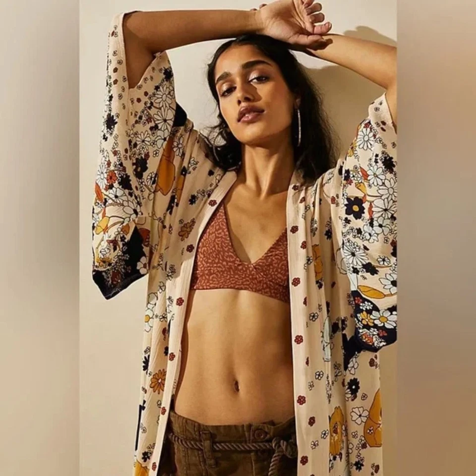 РЕДКИЙ Free People Hidden Hills макси халат кимоно новый с Ярлыками размер M - Изображение 4 из 4