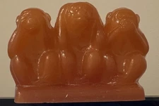 Mold-A-Rama 3 Monkeys, See, Hear, Speak No Evil - ORANGE - HARD TO FIND COLOR