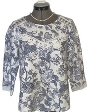 Elena Baldi Italian Made Linen Pullover Top Size S Across Chest 19.5  L24.5
