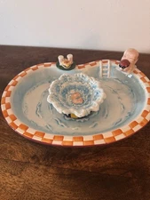 Vintage Lillian Vernon Swimming Pool Diver Chip and Dip Dish Tray 2 PC Set