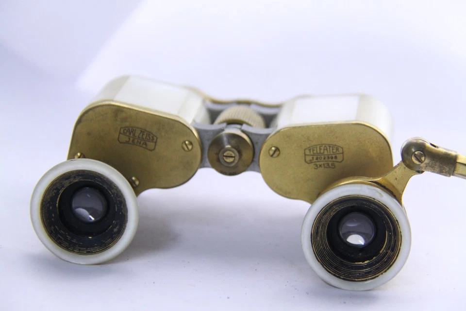 Carl Zeiss Jena TELEATER 3x13,5 Luxus Gold farbig Opernglas Theaterglas Perlmutt - Bild 2 von 4