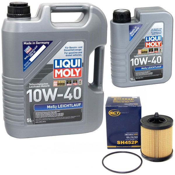 MotoröL Set MOS2 10W-40 Liqui Moly 6 Liter + ÖLfilter FüR Opel Speedster 2.2 E01-image