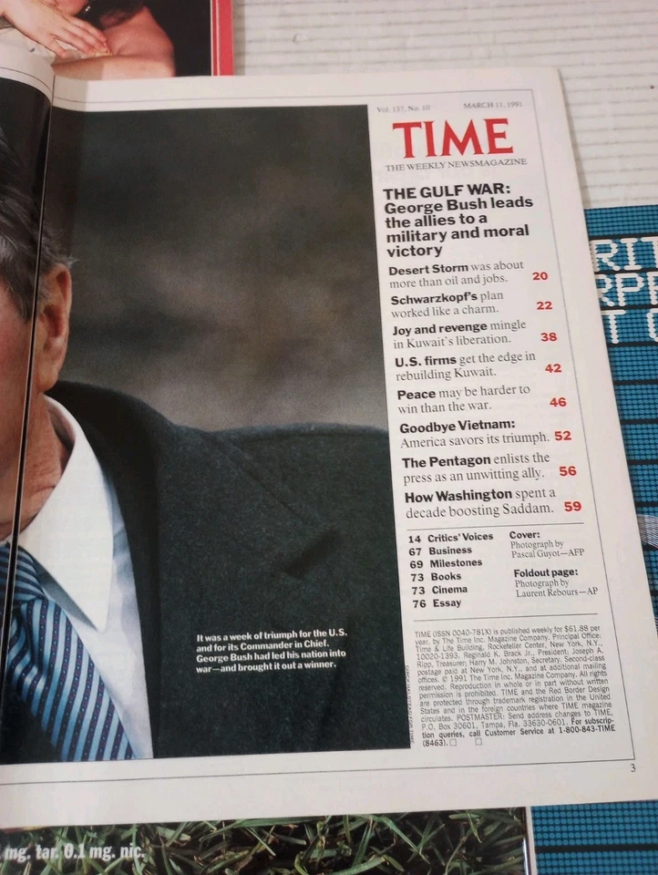 Time Magazine Lot Of 5 Issues 1991-1992 Iraq Kuwait Saddam Hussein - Image 4 of 4