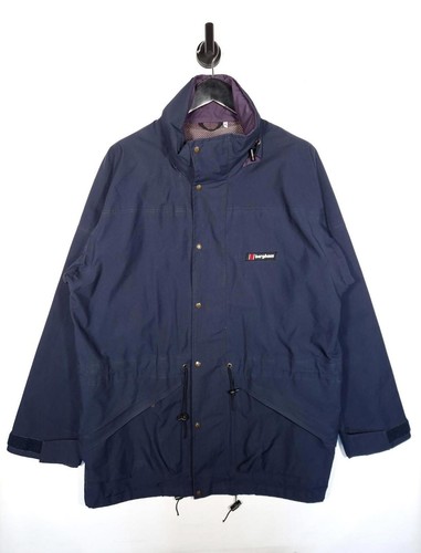 Berghaus, 90's Berghaus Gore-Tex Rain Jacket Size XL Men's Navy Blue Waterproof Hooded