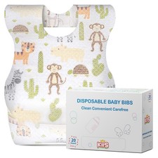 KIIS Disposable Baby Bibs for Boys and Girls - Large, Animal