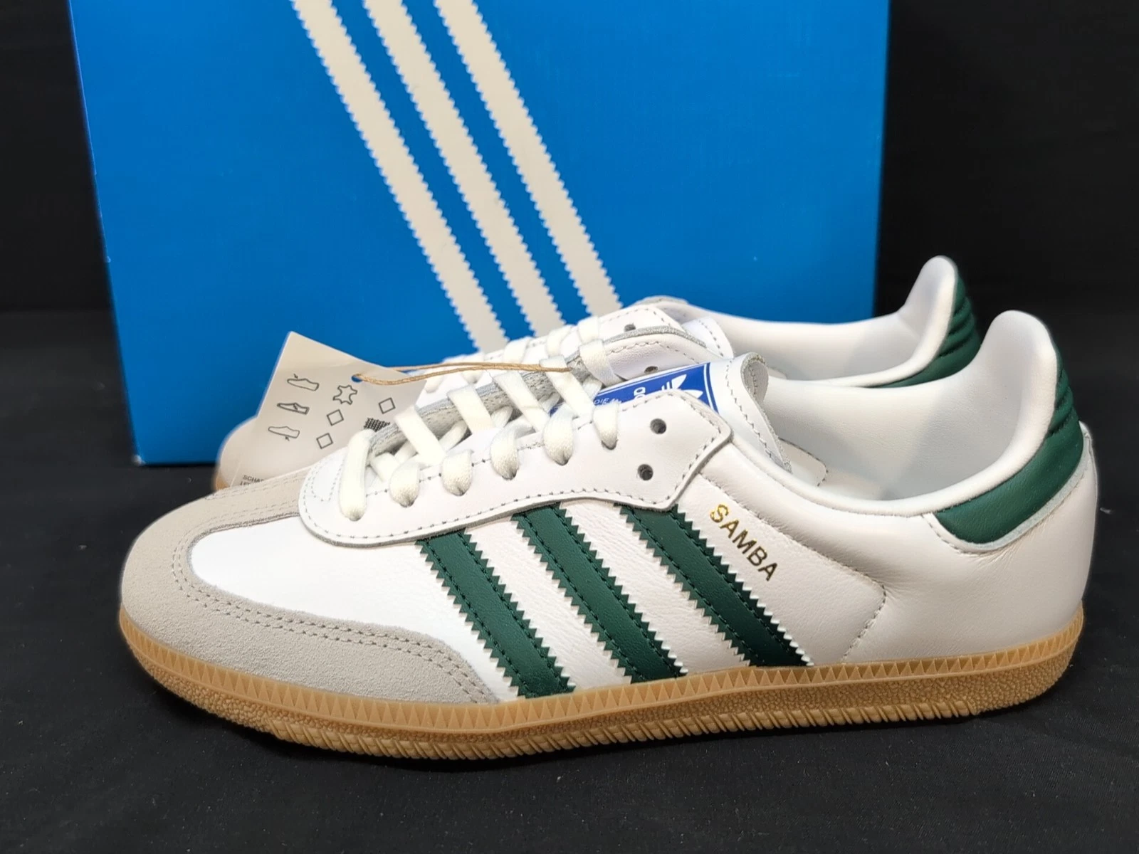 Adidas Samba OG IE1331 Scarpe da bambino unisex US 5 bianco verde (60744)