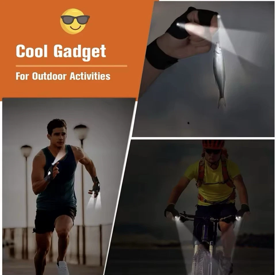 2 Pack LED Flashlight Gloves (4 Gloves) Waterproof Light Gloves Work & Outdoor - Image 3 of 4