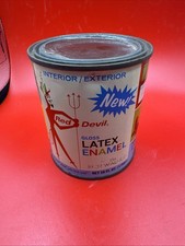 Red Devil Paint Can Gloss Latex Rich Walnut Vintage Pint 