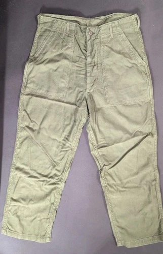 Vintage OG 107 Pants 1967 Type 1 Vietnam Sateen Military Mens Trousers