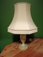 Vintage Onyx Marble Lamp With Original Lampshade