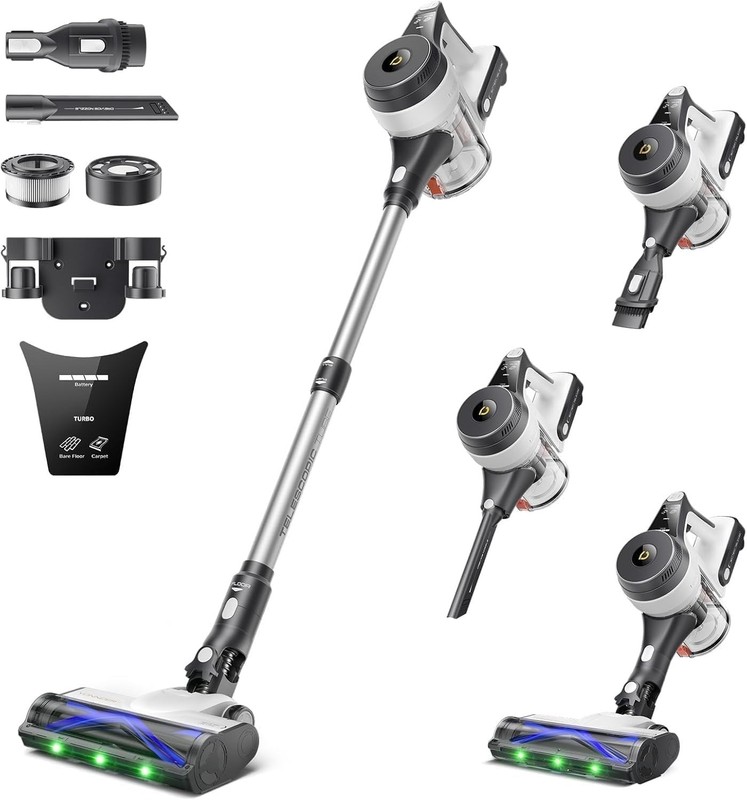 YONNDER Cordless Vacuum Cleaner, 550W 55KPA 70Mins Powerful Vacuum Cleaner