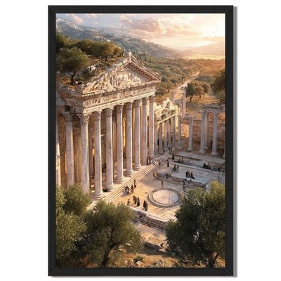Ancient Greek Temple Landscape Wall Art Canvas Oil Paintings Reproduction