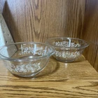Pair of Pyrex Colonial Mist Clear W/White Daisy #322 Bowl