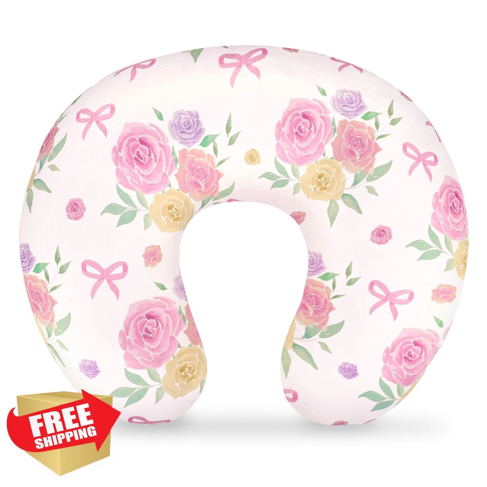 Floral Nursing Pillow Cover Baby Girl Pink Rose
Opens in a new window or tab